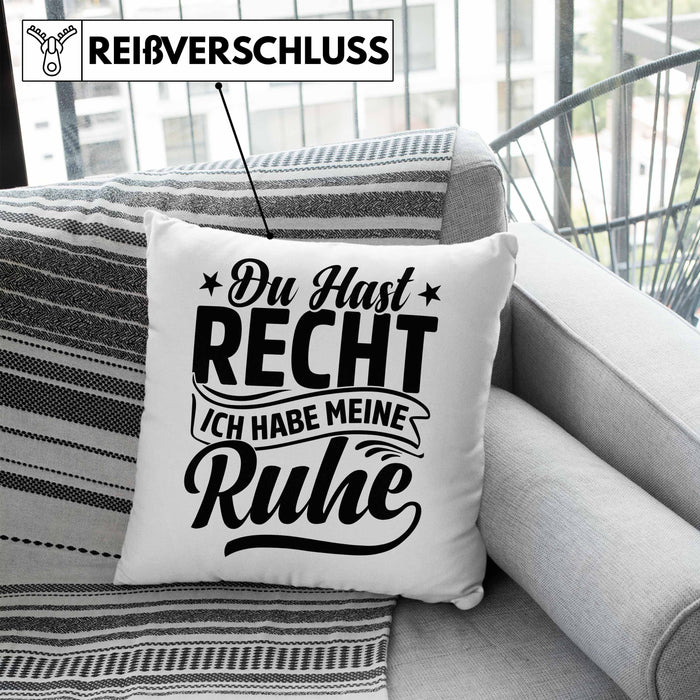 Ehemann Kissen mit Füllung 40x40 Geschenk Ehefrau Geschenkidee Du Hast Recht Ich Hab Meine Ruhe Geschenkidee Arbeitskollege (Grau) Blau Trendation