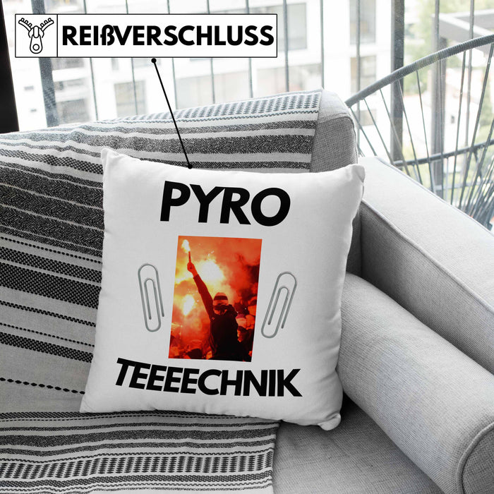 Pyrotechnik Kissen mit Füllung 40x40 Geschenk Pyrotechnik Ist Doch Kein Verbrechen Meme Joke (Grau) Grün Trendation