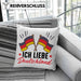 Ich Liebe Deutschland Kissen mit Füllung 40x40 Geschenk Geschenkidee Flagge (Grau) Grau Trendation