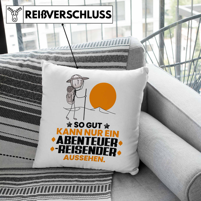 Abenteurreisender Geschenk Kissen mit Füllung 40x40 So Gut Kann Nur Ein Abenteurreisender Aussehen Geschenkidee (Grau) Grün Trendation