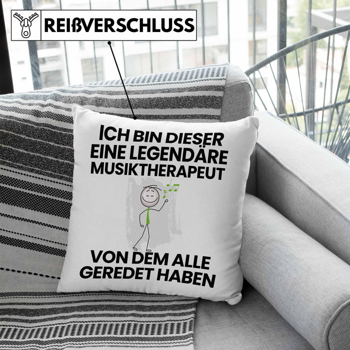 Musiktherapeut Geschenk Kissen mit Füllung 40x40 Lustige Geschenkidee Geburtstag für Musiktherapeut Ich Bin Dieser Legendäre Musiktherapeut Von Dem Alle Geredet Haben (Grau) Blau Trendation