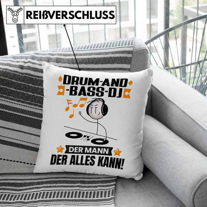 Drum-and-Bass-DJ Kissen mit Füllung 40x40 Geschenk für Drum-and-Bass-DJ Der Mann Der Alles Kann Geschenkidee zum Geburtstag (Grau) Rosa Trendation