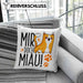 Katzen Kissen mit Füllung 40x40 Lustige Geschenkidee "Mir Doch Miau" Geschenk für Katzen-Besitzerin (Grau) Blau Trendation