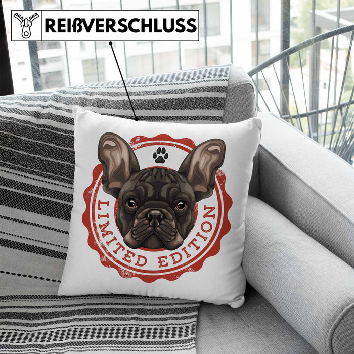 Boxer Hunde Kissen mit Füllung 40x40 Geschenk Hundebesitzerin Boxer Frauchen Herrchen Geschenkidee Kaffee-Kissen mit Füllung 40x40 Limited Edition (Grau) Blau Trendation