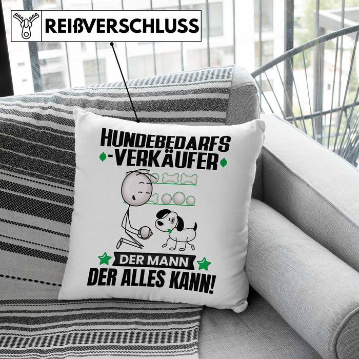 Hundebedarfsverkäufer Kissen mit Füllung 40x40 Geschenk für Hundebedarfsverkäufer Der Mann Der Alles Kann Geschenkidee zum Geburtstag (Grau) Grün Trendation