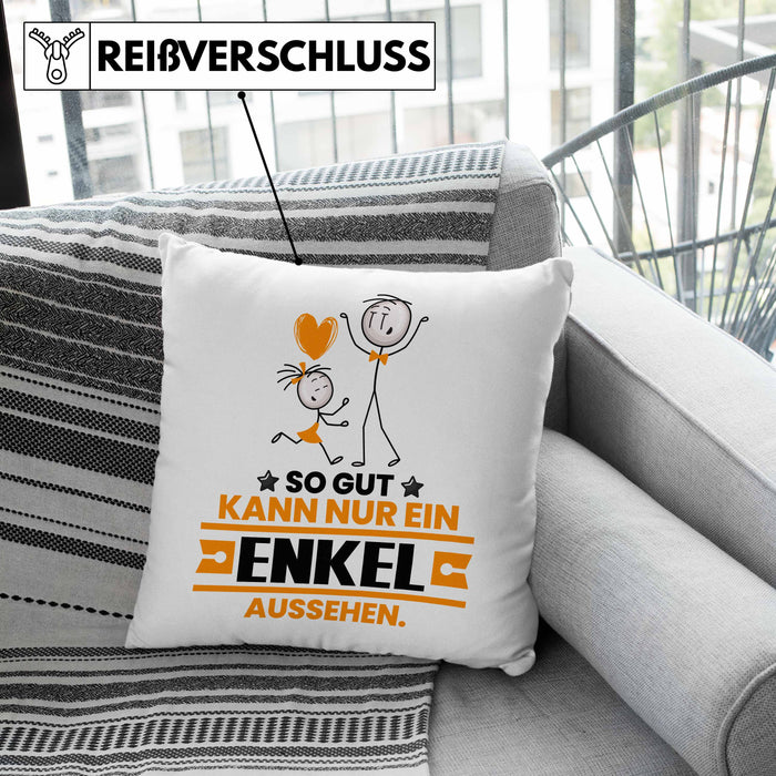 Enkel Geschenk Kissen mit Füllung 40x40 So Gut Kann Nur Ein Enkel Aussehen Geschenkidee (Grau) Grau Trendation