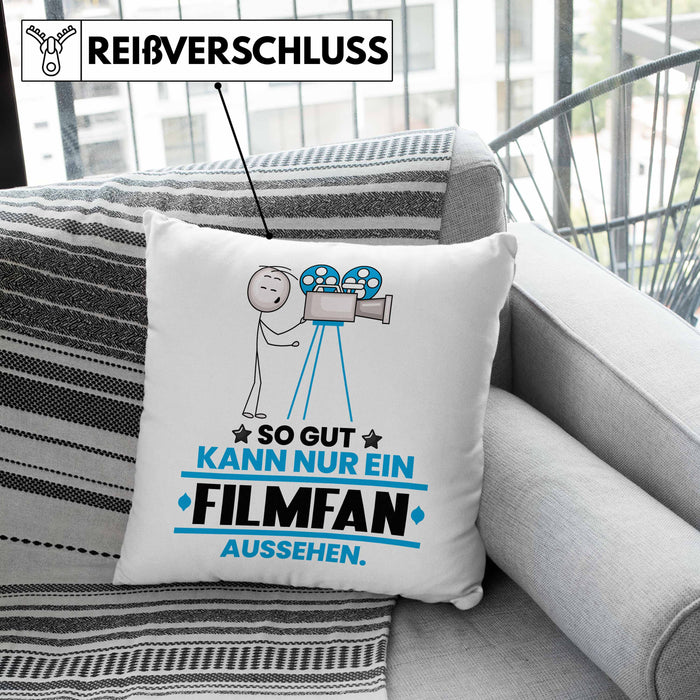 Filmfan Geschenk Kissen mit Füllung 40x40 So Gut Kann Nur Ein Filmfan Aussehen Geschenkidee (Grau) Grün Trendation