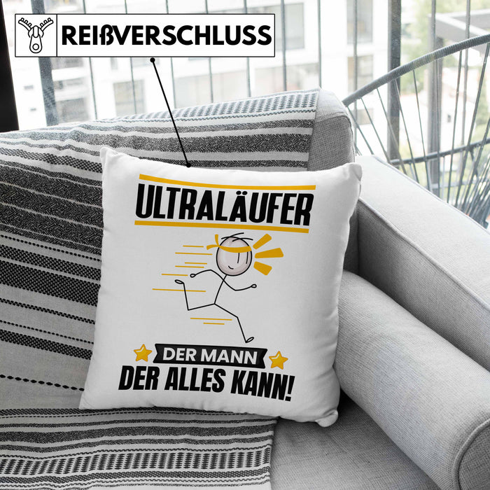 Ultraläufer Kissen mit Füllung 40x40 Geschenk für Ultraläufer Der Mann Der Alles Kann Geschenkidee zum Geburtstag (Grau) Grau Trendation
