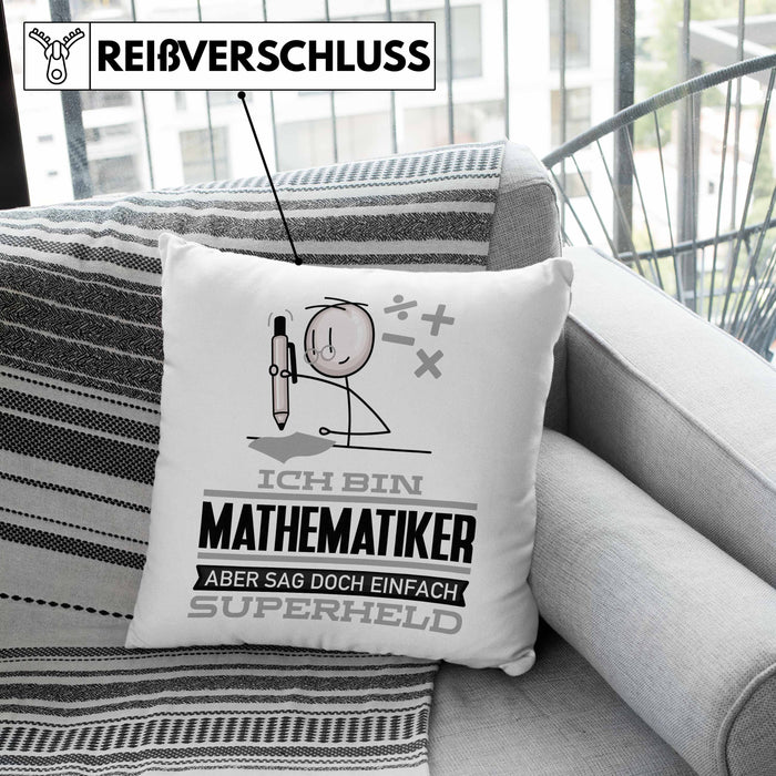 Mathematiker Geschenk Kissen mit Füllung 40x40 Ich Bin Mathematiker Aber Sag Doch Einfach Superheld Lustige Geschenkdiee für Mathematiker (Grau) Grün Trendation