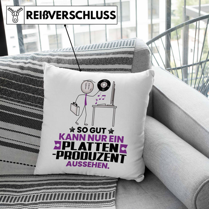 Plattenproduzent Geschenk Kissen mit Füllung 40x40 So Gut Kann Nur Ein Plattenproduzent Aussehen Geschenkidee (Grau) Rosa Trendation