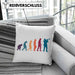 Posaunist Kissen mit Füllung 40x40 Geschenk Evolution Posaune Kaffee Geschenkidee Lustig (Grau) Blau Trendation
