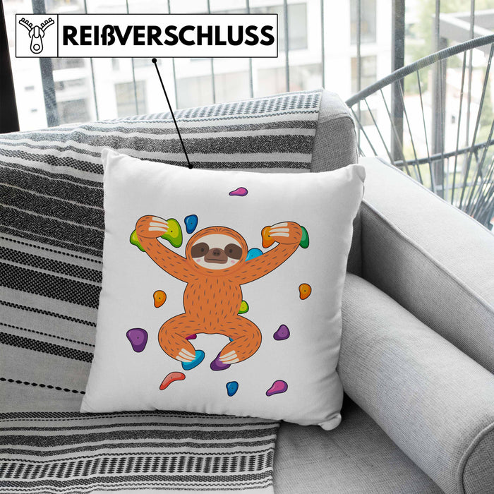 Bouldern Lustige Kissen mit Füllung 40x40 Kletterfans Kletterhalle Geschenkidee (Grau) Blau Trendation