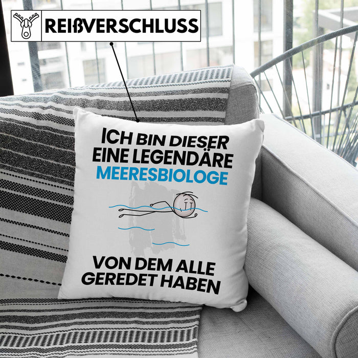 Meeresbiologe Geschenk Kissen mit Füllung 40x40 Lustige Geschenkidee Geburtstag für Meeresbiologe Ich Bin Dieser Legendäre Meeresbiologe Von Dem Alle Geredet Haben (Grau) Grau Trendation