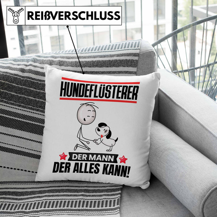 Hundeflüsterer Kissen mit Füllung 40x40 Geschenk für Hundeflüsterer Der Mann Der Alles Kann Geschenkidee zum Geburtstag (Grau) Grün Trendation