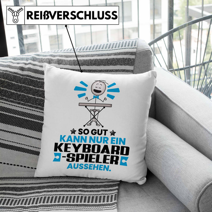 Keyboard-Spieler Geschenk Kissen mit Füllung 40x40 So Gut Kann Nur Ein Keyboard-Spieler Aussehen Geschenkidee (Grau) Grau Trendation