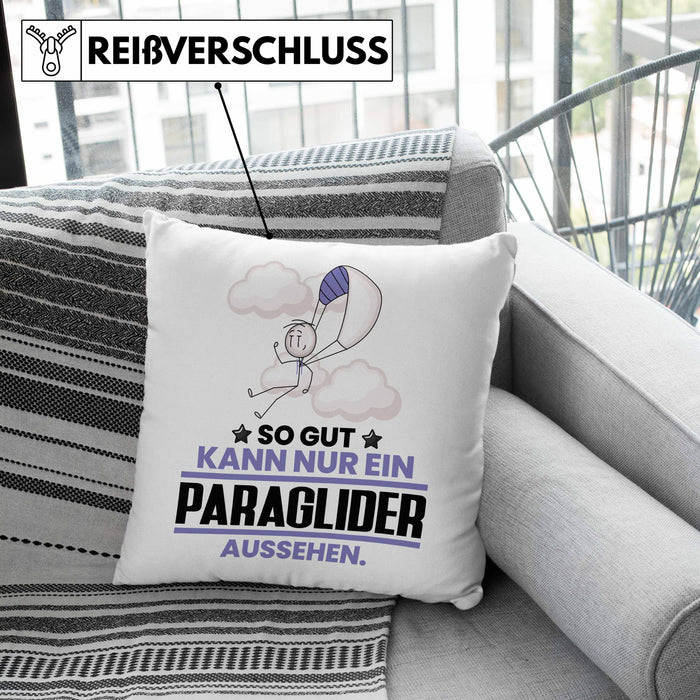 Paraglider Geschenk Kissen mit Füllung 40x40 So Gut Kann Nur Ein Paraglider Aussehen Geschenkidee (Grau) Grau Trendation