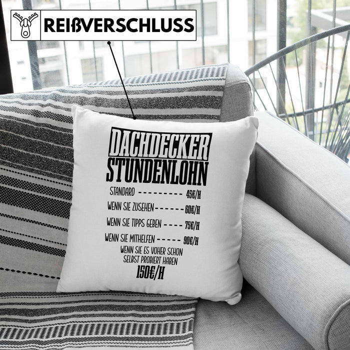 Kissen mit Füllung 40x40 Geschenk für Dachdecker Lustiger Spruch Geschenkidee Männer Dachdecker (Grau) Grau Trendation