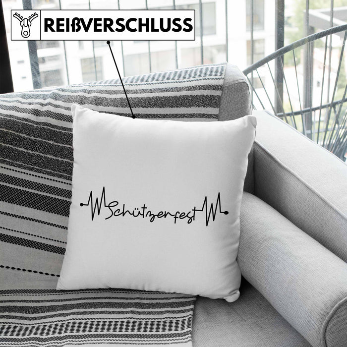 Schützenfest Kissen mit Füllung 40x40 Geschenk Schützen Dorf-Fest Geschenkidee (Grau) Blau Trendation