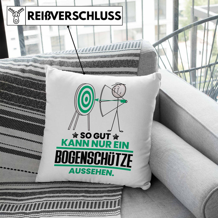 Bogenschütze Geschenk Kissen mit Füllung 40x40 So Gut Kann Nur Ein Bogenschütze Aussehen Geschenkidee (Grau) Blau Trendation