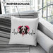 Border Collies Besitzer Kissen mit Füllung 40x40 Geschenk Lustiger Spruch Geschenkidee Herzschlag Border Collies (Grau) Grün Trendation