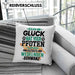 Hundebesitzer Kissen mit Füllung 40x40 Geschenk Glück Hat 4 Pfoten und Wedelnden Schwanz Geschenkidee Hunde Mama Frauchen Herrchen (Grau) Blau Trendation