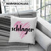 Kissen mit Füllung 40x40 Geschenk für Schlager Fans Kissen mit Füllung 40x40 Musikmotiv Spruch (Grau) Rosa Trendation