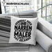 Maler Kissen mit Füllung 40x40 Geschenk Spruch Männer Verneigt Euch Ihr Narren Seine Majestät Der Maler Betritt Das Gelände (Grau) Rosa Trendation