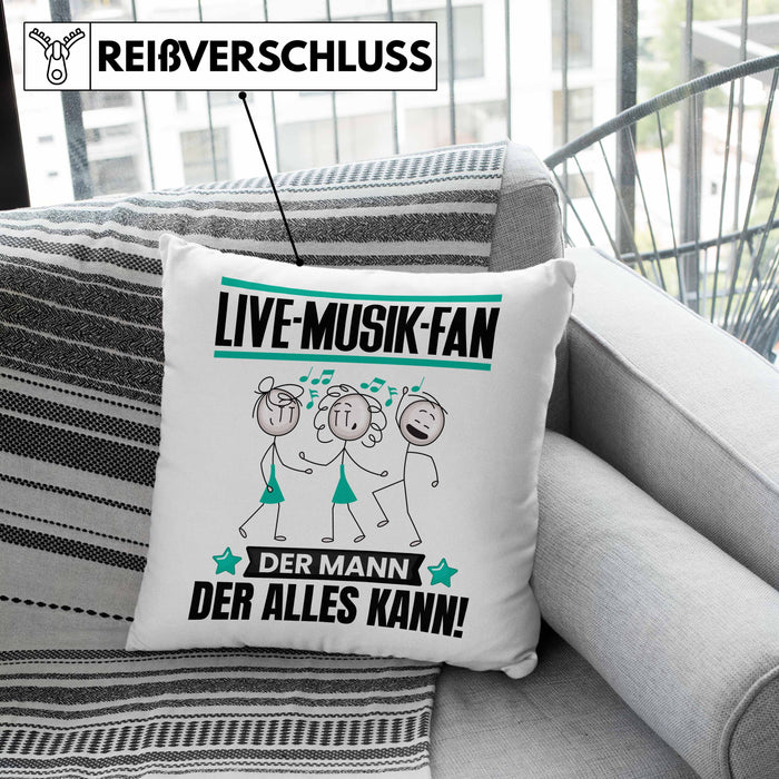 Live-Musik-Fan Kissen mit Füllung 40x40 Geschenk für Live-Musik-Fan Der Mann Der Alles Kann Geschenkidee zum Geburtstag (Grau) Rosa Trendation