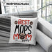 Mops Mom Besitzerin Kissen mit Füllung 40x40 Geschenk Lustiger Spruch Geschenkidee Besitzerin Mops Mama (Grau) Rosa Trendation
