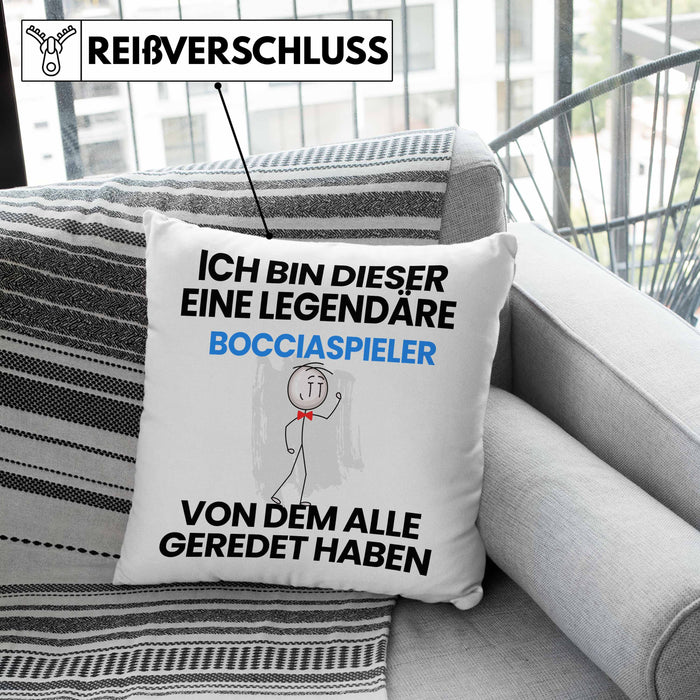 Bocciapieler Geschenk Kissen mit Füllung 40x40 Lustige Geschenkidee Geburtstag für Bocciapieler Ich Bin Dieser Legendäre Bocciapieler Von Dem Alle Geredet Haben (Grau) Rosa Trendation