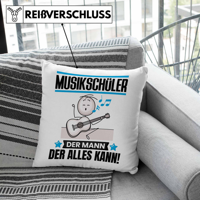 Musikschüler Kissen mit Füllung 40x40 Geschenk für Musikschüler Der Mann Der Alles Kann Geschenkidee zum Geburtstag (Grau) Grün Trendation