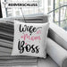 Wife Mom Boss Kissen mit Füllung 40x40 Geschenk Mutter Mama zum Muttertag Muttertagsgeschenk (Grau) Blau Trendation