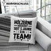 Hölzerne Hochzeit Kissen mit Füllung 40x40 Geschenk Ehemann Ehefrau Partner 5 Jahre Ein Team (Grau) Blau Trendation