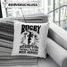 Rugby Kissen mit Füllung 40x40 Geschenk Spruch Geschenkidee für Rugbyspieler (Grau) Blau Trendation
