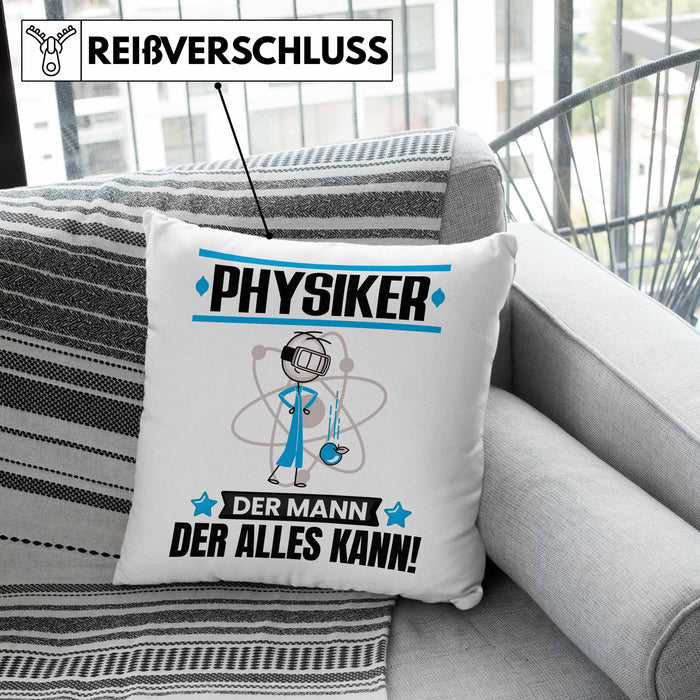 Physiker Kissen mit Füllung 40x40 Geschenk für Physiker Der Mann Der Alles Kann Geschenkidee zum Geburtstag (Grau) Grün Trendation