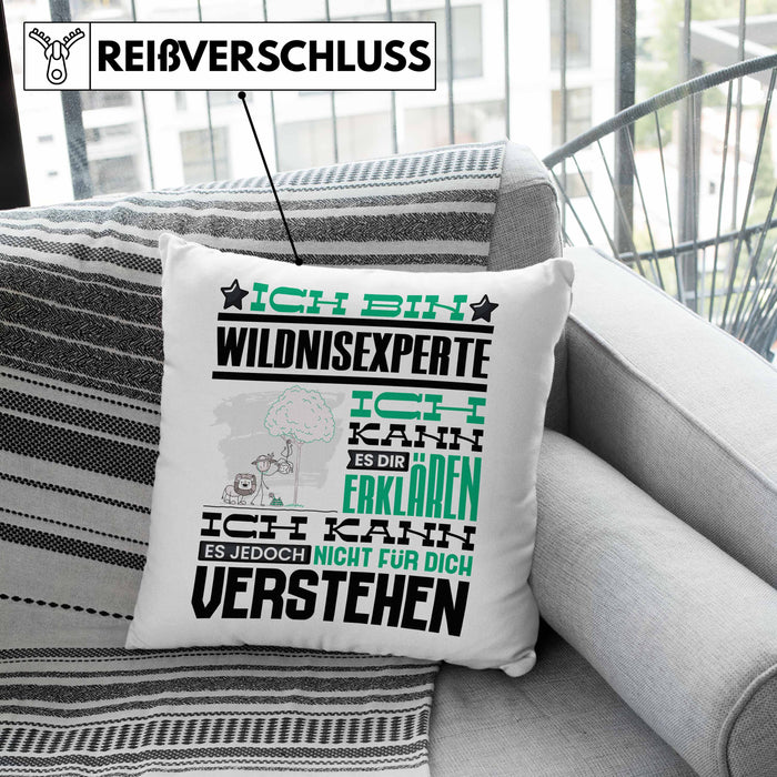 Wildnisexperte Geschenk Kaffee-Kissen mit Füllung 40x40 Geschenkidee für Wildnisexperte Ich Bin Wildnisexperte Ich Kann Es Dir Erklären Jedoch Nicht Für Dich Verstehen Spruch Lustig (Grau) Grün Trendation