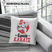 Huhn Kissen mit Füllung 40x40 Geschenk Huhn Kann Karate Geschenkidee Humor (Grau) Blau Trendation
