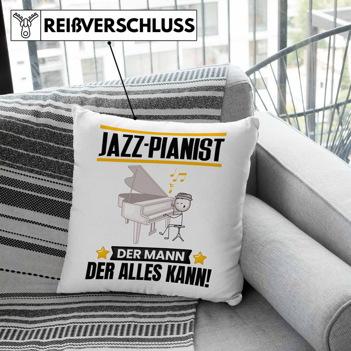 Jazz-Pianist Kissen mit Füllung 40x40 Geschenk für Jazz-Pianist Der Mann Der Alles Kann Geschenkidee zum Geburtstag (Grau) Rosa Trendation