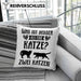 Katze Spruch Kissen mit Füllung 40x40 Lustig Geschenk Cat Kaffee Grafik Katzenliebhaber Geschenke Katzen (Grau) Grau Trendation