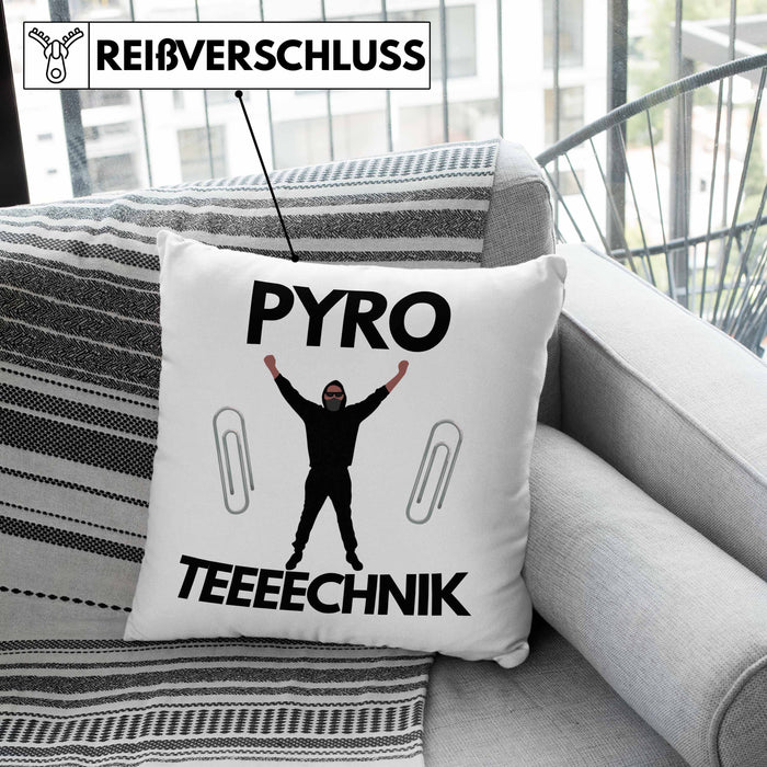 Pyrotechnik Kissen mit Füllung 40x40 Geschenk Pyrotechnik Ist Doch Kein Verbrechen Meme (Grau) Grau Trendation