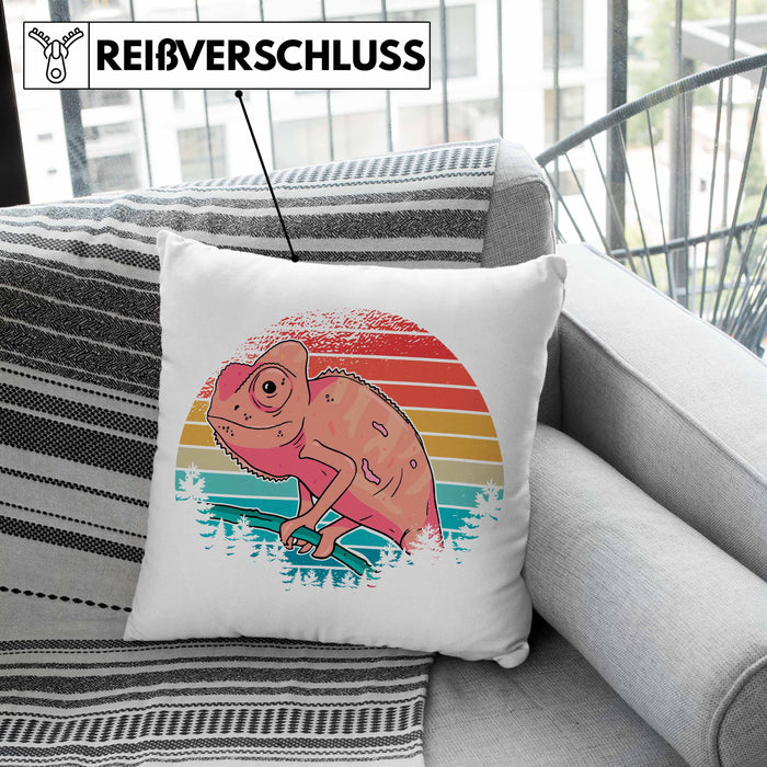 Chamäleon-Besitzer Kissen mit Füllung 40x40 Geschenk Grafik Chamäleon (Grau) Grau Trendation