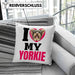 Yorkie Besitzerin Kissen mit Füllung 40x40 Geschenk Lustiger Spruch Geschenkidee I Love My Yorkie (Grau) Grau Trendation