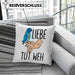 Lustige Wellensittich-Kissen mit Füllung 40x40 Geschenk für Wellensittich-Besitzer Liebe Tut Weh (Grau) Rosa Trendation