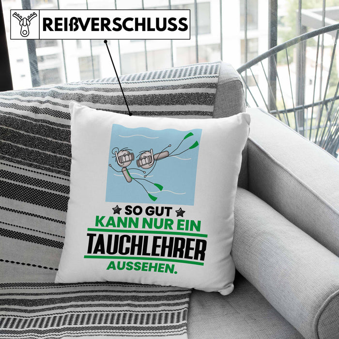 Tauchlehrer Geschenk Kissen mit Füllung 40x40 So Gut Kann Nur Ein Tauchlehrer Aussehen Geschenkidee (Grau) Rosa Trendation