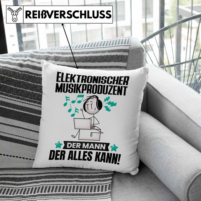 ElektronischerMusikproduzent Kissen mit Füllung 40x40 Geschenk für ElektronischerMusikproduzent Der Mann Der Alles Kann Geschenkidee zum Geburtstag (Grau) Rosa Trendation