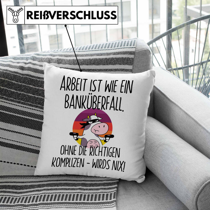 Trendation Spruch-Tasse "Arbeit Ist Wie Ein Banküberfall" – Witziges Kollegen-Geschenk In Schwarz