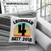 4. Geburtstag Kissen mit Füllung 40x40 Geschenk Lustiger Spruch 4er Bday Seit 2018 Geschenkidee Geburtstag (Grau) Grau Trendation