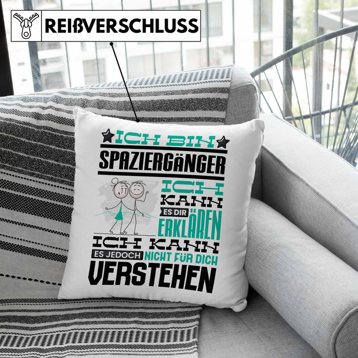 Spaziergänger Geschenk Kaffee-Kissen mit Füllung 40x40 Geschenkidee für Spaziergänger Ich Bin Spaziergänger Ich Kann Es Dir Erklären Jedoch Nicht Für Dich Verstehen Spruch Lustig (Grau) Grau Trendation