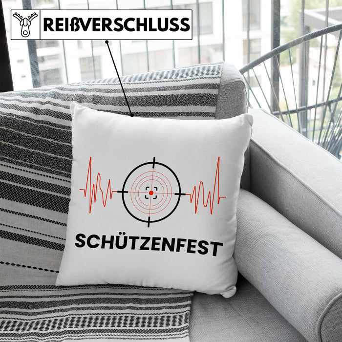 Schützenfest Kissen mit Füllung 40x40 Geschenk Schütze Sportschütze Geschenkidee (Grau) Blau Trendation
