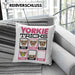 Yorkie Besitzer Kissen mit Füllung 40x40 Geschenk Lustiger Spruch Geschenkidee Yorkie Tricks Bleib (Grau) Blau Trendation